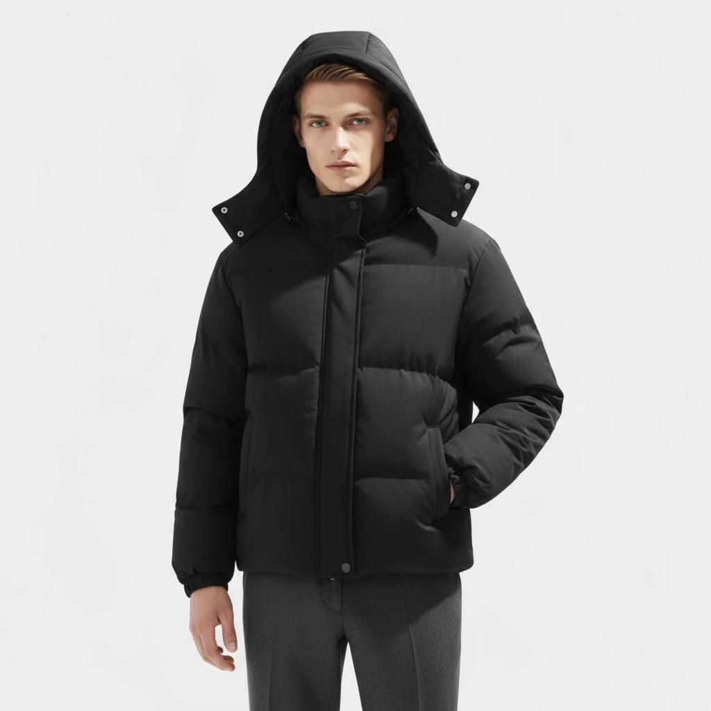 Men's Insulated Puffer Winter Jacket - Waterproof Parka for Cold Weather Outdoor Activities