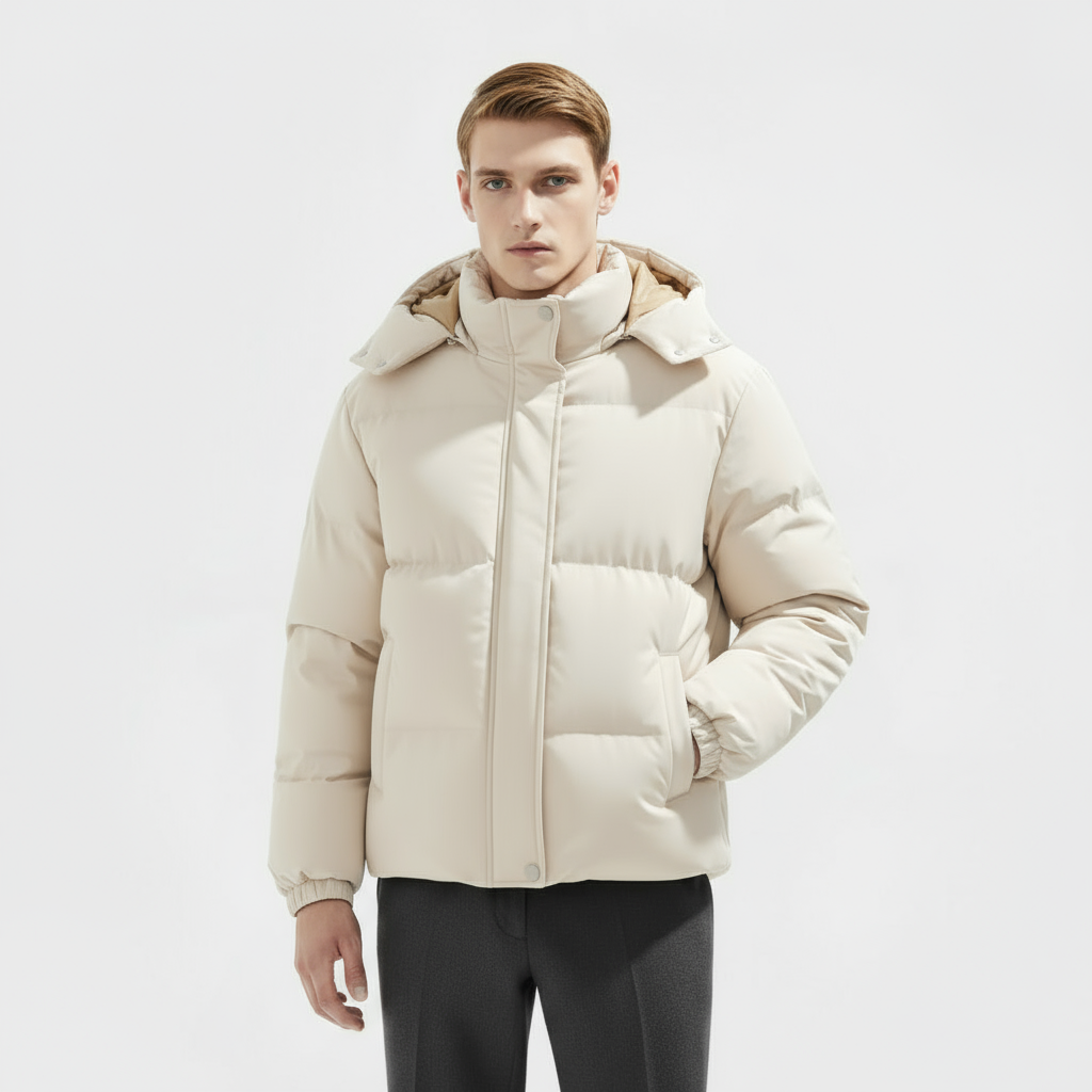 Men's Insulated Puffer Winter Jacket - Waterproof Parka for Cold Weather Outdoor Activities