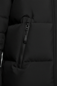 Men's Insulated Water-Resistant Long Jacket with Hood - Stylish Outerwear