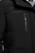 Men's Insulated Water-Resistant Long Jacket with Hood - Stylish Outerwear