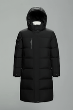 Men's Insulated Water-Resistant Long Jacket with Hood - Stylish Outerwear