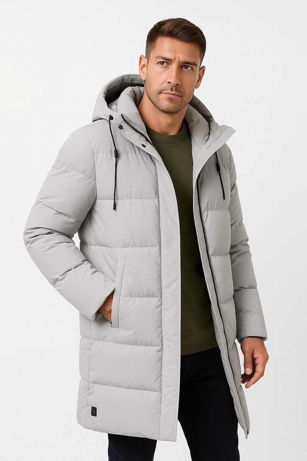 Men's Insulated Waterproof Puffer Jacket - Warm Winter Coat for Outdoor Activities