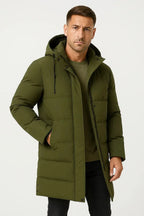Men's Insulated Waterproof Puffer Jacket - Warm Winter Coat for Outdoor Activities