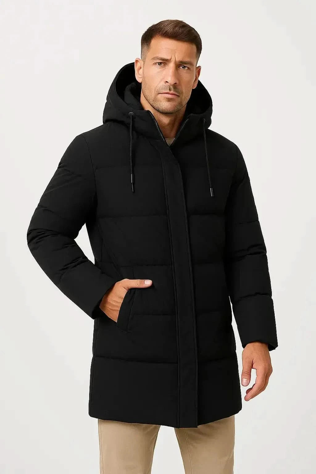 Men's Insulated Waterproof Puffer Jacket - Warm Winter Coat for Outdoor Activities
