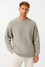 Men's Knitted Oversized Sweater | Ribbed Texture | Casual Wear for Fall/Winter