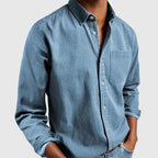 Men's Lightweight Long Sleeve Button-Down Shirt - Relaxed Fit Casual Wear
