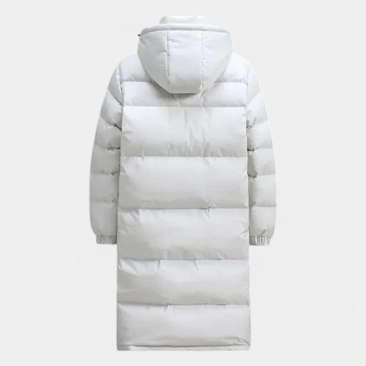 Men's Long Down Puffer Jacket - Insulated Winter Parka for Cold Weather - Water-Resistant, Hooded Design