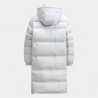 Men's Long Down Puffer Jacket - Insulated Winter Parka for Cold Weather - Water-Resistant, Hooded Design