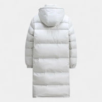 Men's Long Down Puffer Jacket - Insulated Winter Parka for Cold Weather - Water-Resistant, Hooded Design