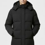 Men's Long Puffer Coat - Insulated Winter Parka Jacket for Cold Weather Protection