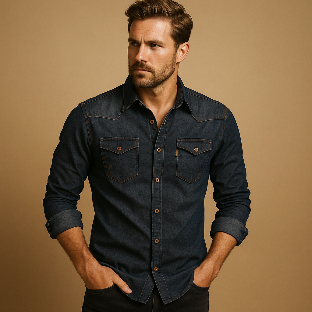 Men's Long Sleeve Cotton Shirt | Casual Style for Everyday Wear | Comfortable Fit and Versatile Design