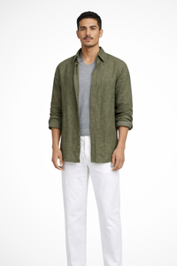 Linen Long Sleeve Men's Shirt UK – Smart Casual & Holiday & Resort Wear