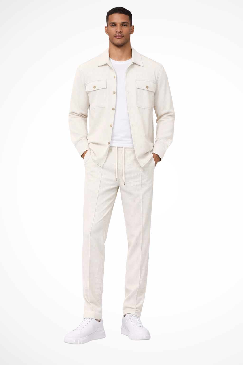 Long Sleeve Men's Shirt And Straight Leg Trousers Set UK – Smart Casual & Holiday Wear
