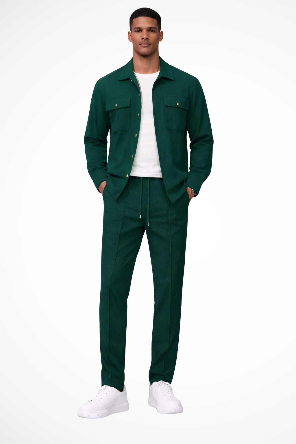 Long Sleeve Men's Shirt And Straight Leg Trousers Set UK – Smart Casual & Holiday Wear