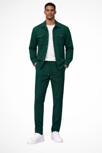 Long Sleeve Men's Shirt And Straight Leg Trousers Set UK – Smart Casual & Holiday Wear