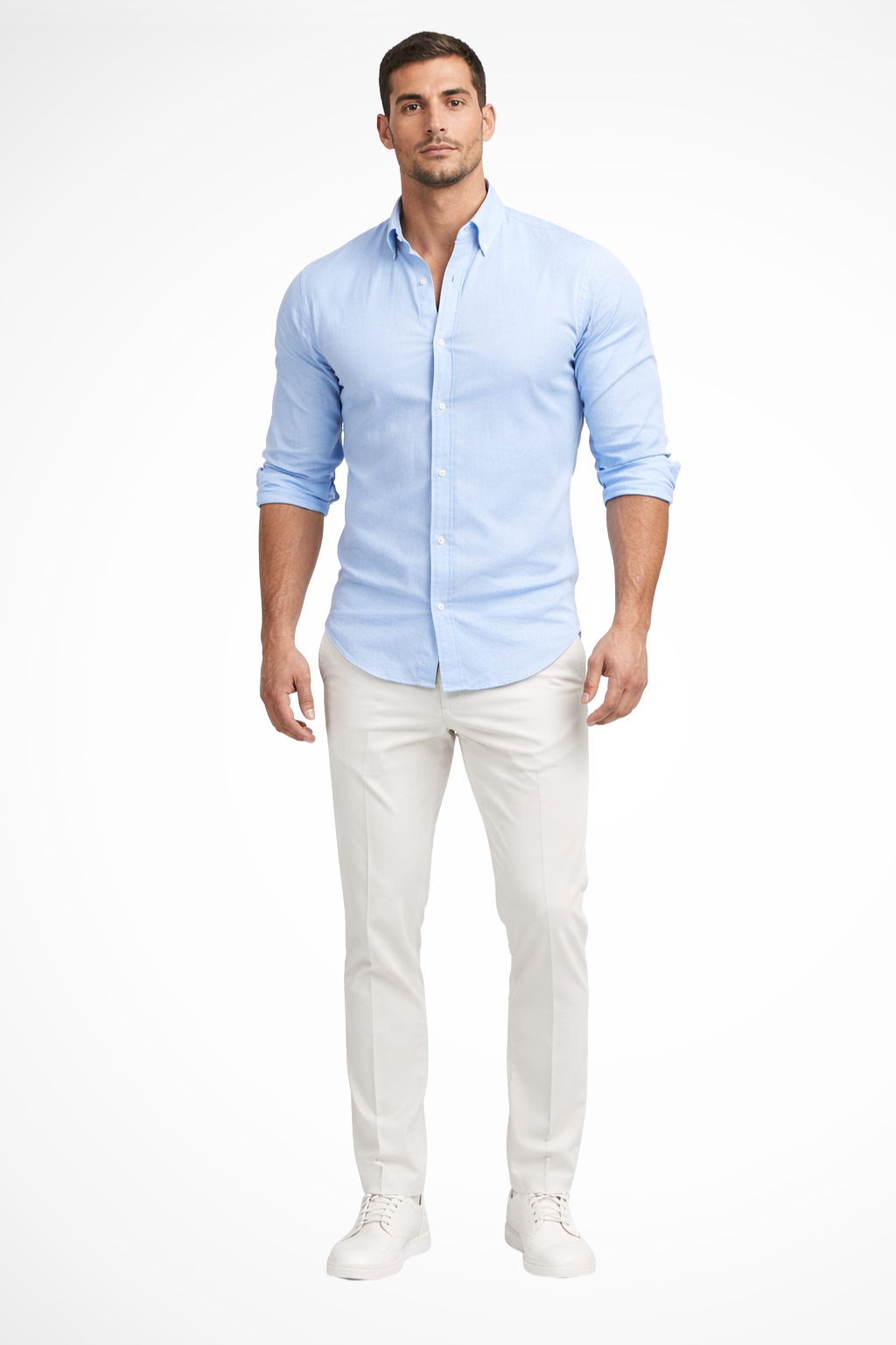 Men's Loose Fit Long Sleeve Cotton Casual Summer Shirt with Lapel Design