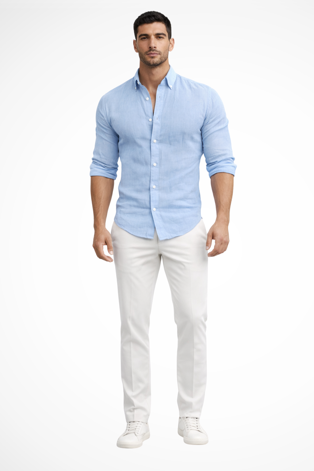 Men's Loose Fit Long Sleeve Cotton Casual Summer Shirt with Lapel Design