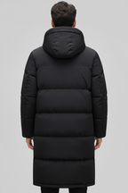 Men's Quilted Hooded Puffer Coat - Relaxed Fit, Warm Insulation for Casual Wear