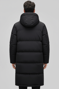 Men's Quilted Hooded Puffer Coat - Relaxed Fit, Warm Insulation for Casual Wear