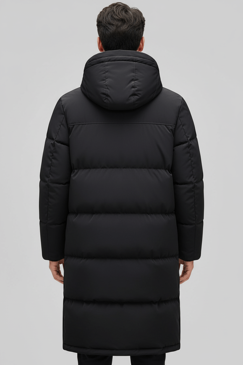 Men's Quilted Hooded Puffer Coat - Relaxed Fit, Warm Insulation for Casual Wear