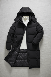 Men's Quilted Hooded Puffer Coat - Relaxed Fit, Warm Insulation for Casual Wear