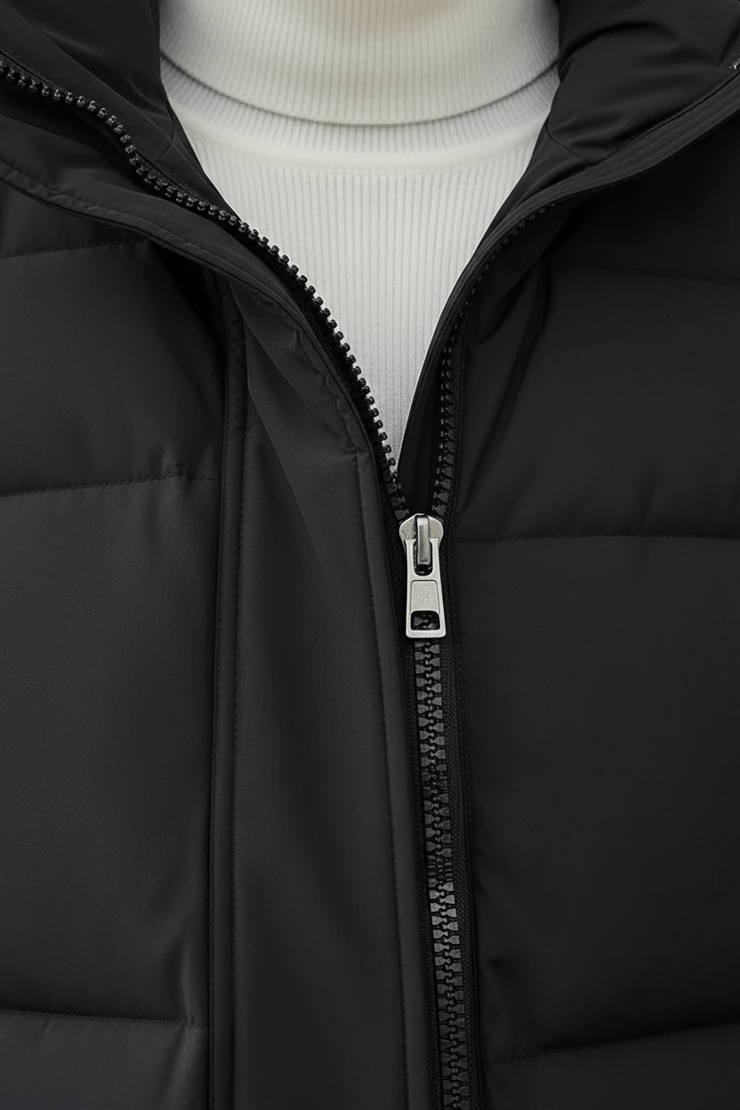 Men's Quilted Hooded Puffer Coat - Relaxed Fit, Warm Insulation for Casual Wear