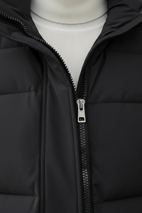 Men's Quilted Hooded Puffer Coat - Relaxed Fit, Warm Insulation for Casual Wear