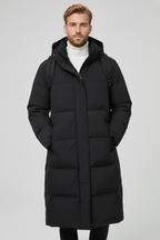 Men's Quilted Hooded Puffer Coat - Relaxed Fit, Warm Insulation for Casual Wear XXL