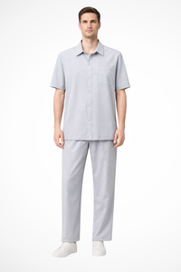 Short Sleeve Men's Shirt and Trousers Set UK – Smart Casual & Holiday & Resort Wear