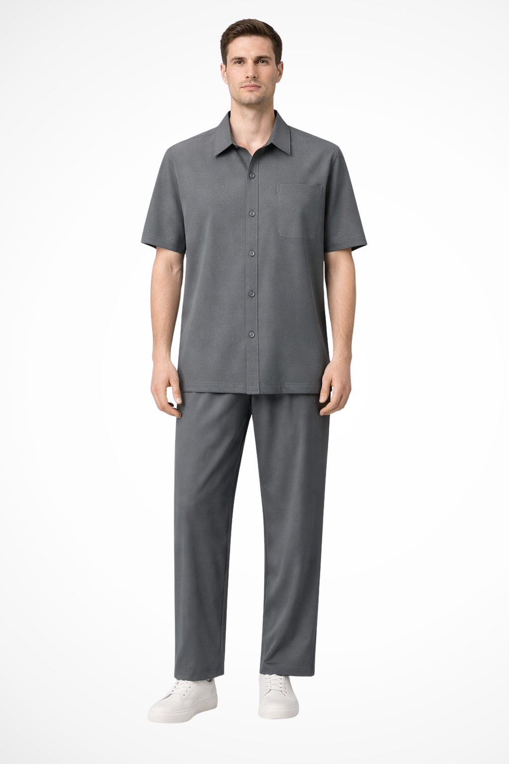 Short Sleeve Men's Shirt and Trousers Set UK – Smart Casual & Holiday & Resort Wear