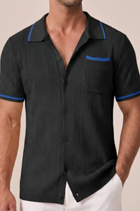 Knit Collared Short Sleeve Men's Shirt UK – Smart Casual & Holiday & Resort Wear