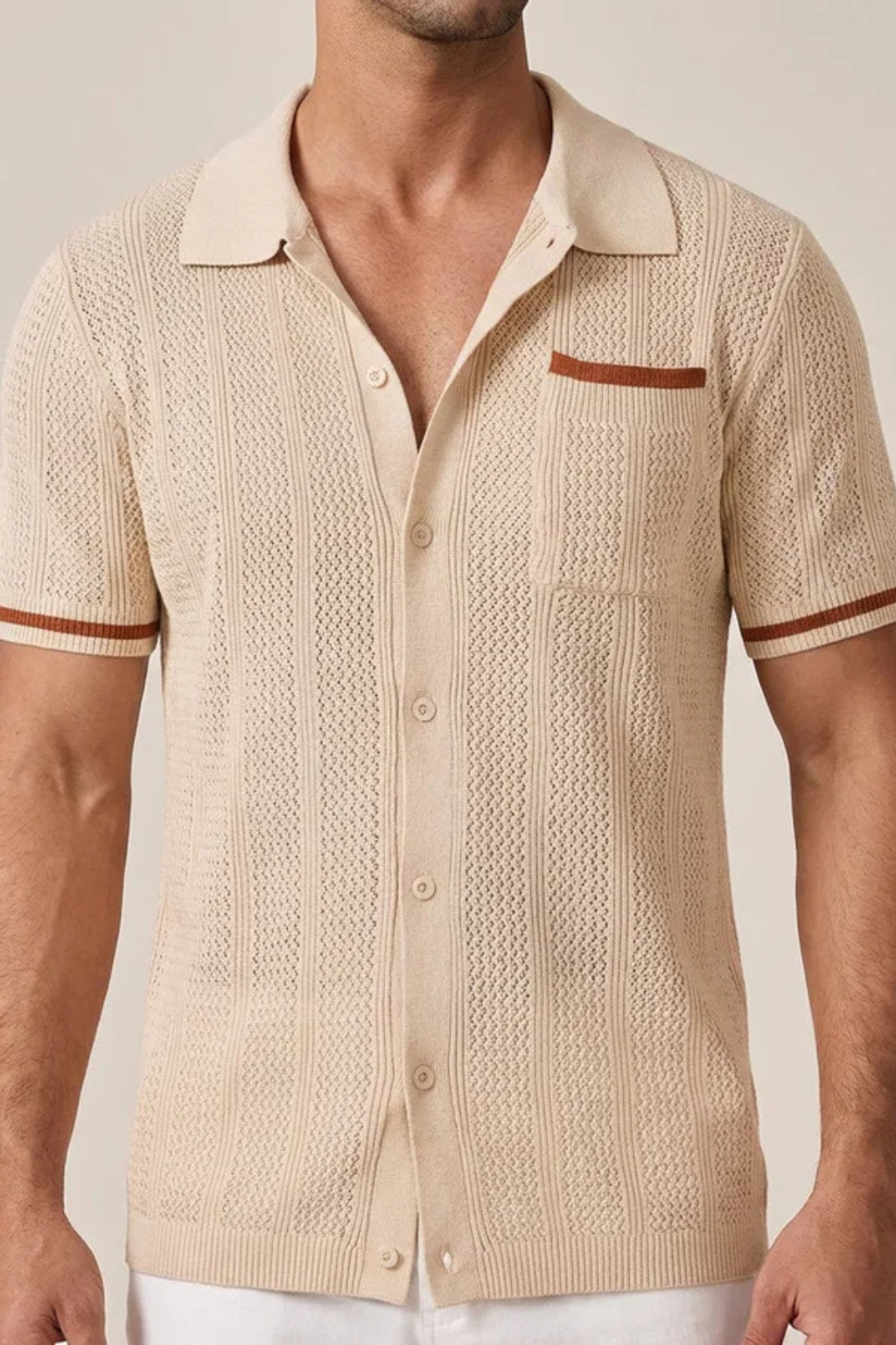 Knit Collared Short Sleeve Men's Shirt UK – Smart Casual & Holiday & Resort Wear