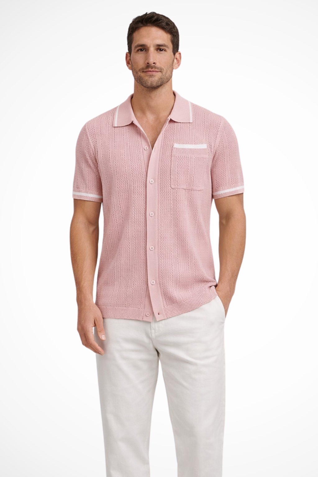 Knit Collared Short Sleeve Men's Shirt UK – Smart Casual & Holiday & Resort Wear
