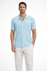 Knit Collared Short Sleeve Men's Shirt UK – Smart Casual & Holiday & Resort Wear
