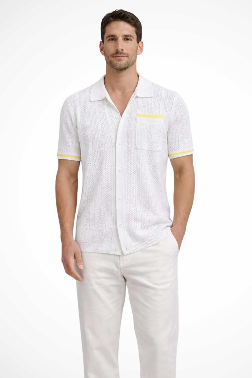 Knit Collared Short Sleeve Men's Shirt UK – Smart Casual & Holiday & Resort Wear