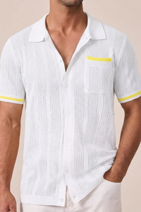 Knit Collared Short Sleeve Men's Shirt UK – Smart Casual & Holiday & Resort Wear