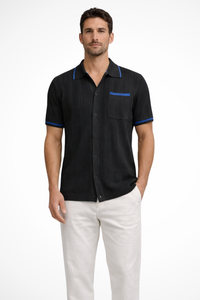 Knit Collared Short Sleeve Men's Shirt UK – Smart Casual & Holiday & Resort Wear