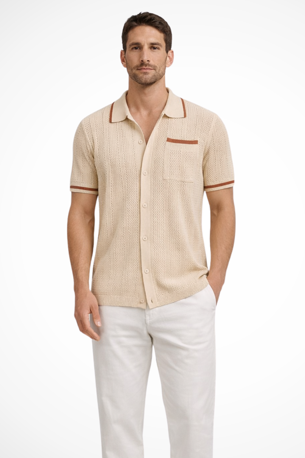 Knit Collared Short Sleeve Men's Shirt UK – Smart Casual & Holiday & Resort Wear