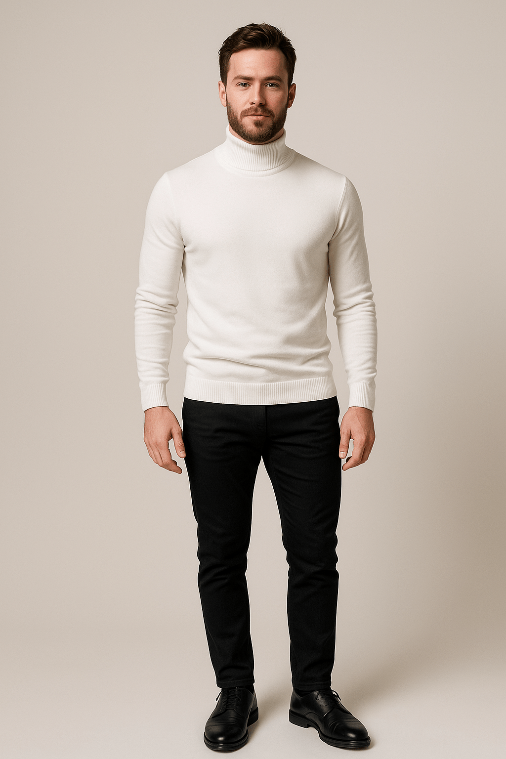 Men's Slim Fit Turtleneck Sweater in Soft Knit for Casual or Smart-Casual Wear