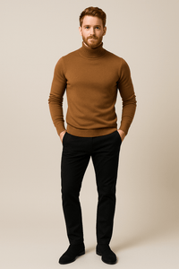 Men's Slim Fit Turtleneck Sweater in Soft Knit for Casual or Smart-Casual Wear