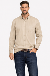 Cotton Blend Long Sleeve Men's Shirt UK – Smart Casual & Holiday & Resort Wear