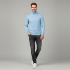 Men's Turtleneck Sweater - Soft Knit Fabric - Casual Wear - Ideal for Layering in Cool Weather