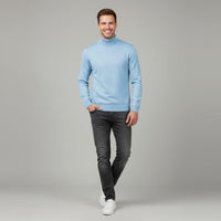 Men's Turtleneck Sweater - Soft Knit Fabric - Casual Wear - Ideal for Layering in Cool Weather