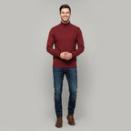 Men's Turtleneck Sweater - Soft Knit Fabric - Casual Wear - Ideal for Layering in Cool Weather