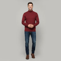 Men's Turtleneck Sweater - Soft Knit Fabric - Casual Wear - Ideal for Layering in Cool Weather