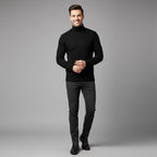 Men's Turtleneck Sweater - Soft Knit Fabric - Casual Wear - Ideal for Layering in Cool Weather