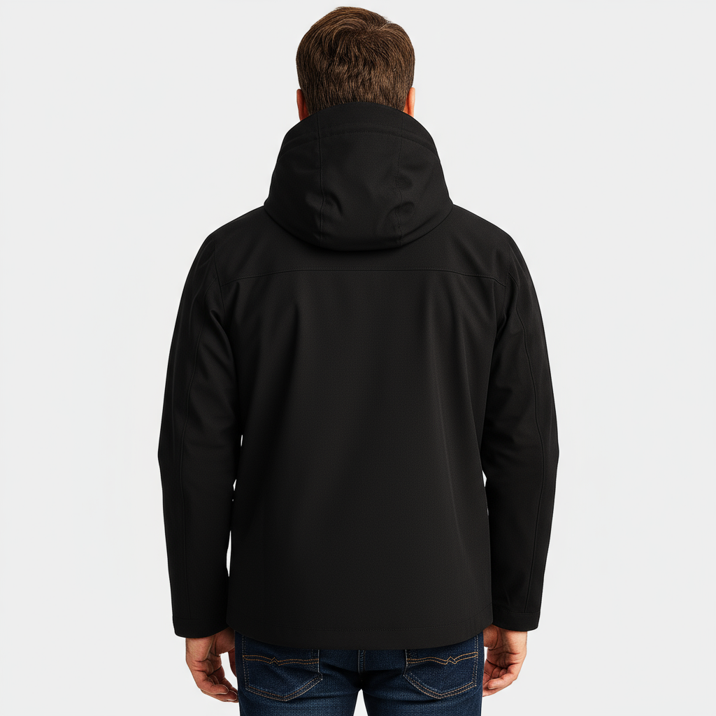 Men's Waterproof Windproof Jacket with Adjustable Hood for Outdoor Activities and Travel