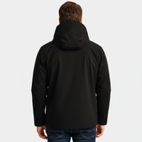 Men's Waterproof Windproof Jacket with Adjustable Hood for Outdoor Activities and Travel