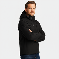 Men's Waterproof Windproof Jacket with Adjustable Hood for Outdoor Activities and Travel
