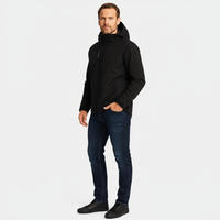 Men's Waterproof Windproof Jacket with Adjustable Hood for Outdoor Activities and Travel